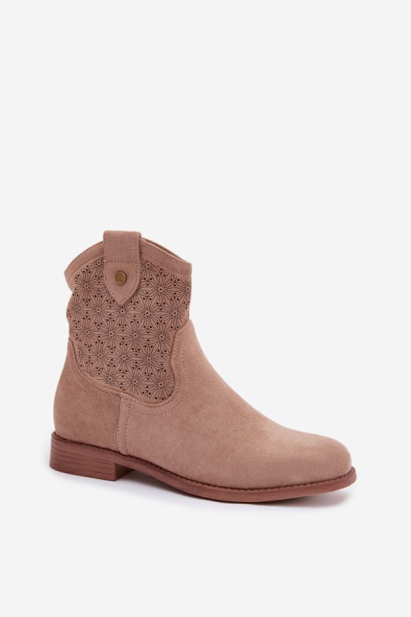 beige Heel boots model 224619 Step in style