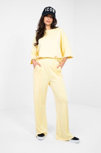 Yellow Tracksuit Trousers in Pants, Trousers, Shorts with Spandex and Viscose