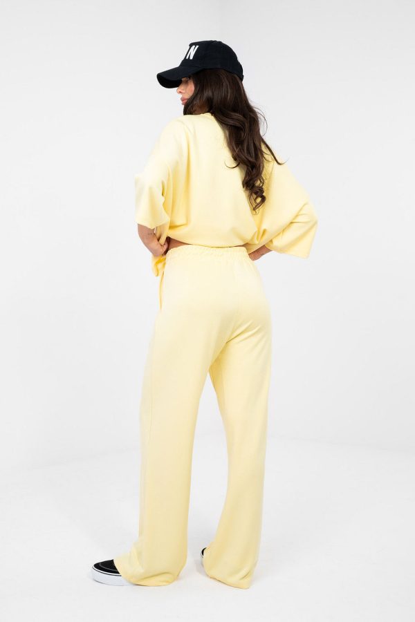 Yellow Tracksuit Trousers in Pants, Trousers, Shorts with Spandex and Viscose