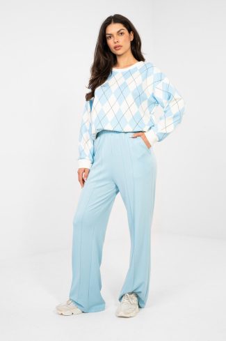 Blue Tracksuit Trousers in Pants, Trousers, Shorts with Spandex and Viscose
