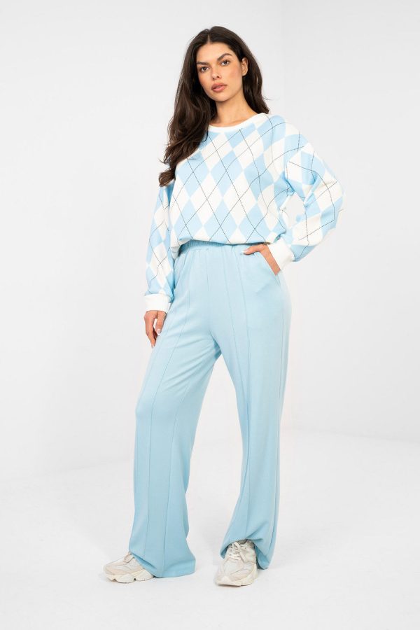 Blue Tracksuit Trousers in Pants, Trousers, Shorts with Spandex and Viscose