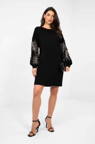 Black Daydress in Day Dresses with Spandex and Viscose