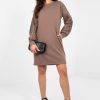 Beige Daydress in Day Dresses with Spandex and Viscose