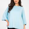 Blue Blouse in Women`s Blouses, Tunics with Spandex and Viscose