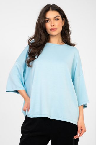 Blue Blouse in Women`s Blouses, Tunics with Spandex and Viscose
