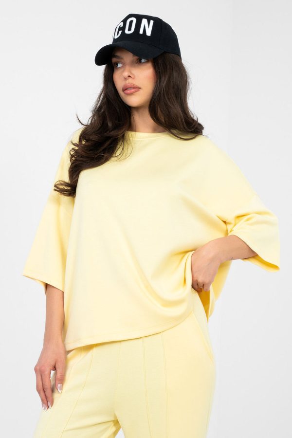 Yellow Blouse in Women`s Blouses, Tunics with Spandex and Viscose