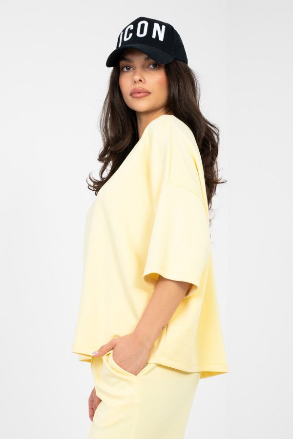 Yellow Blouse in Women`s Blouses, Tunics with Spandex and Viscose