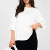 White Blouse in Women`s Blouses, Tunics with Spandex and Viscose