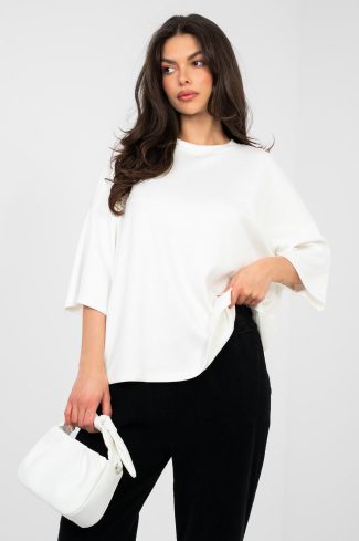White Blouse in Women`s Blouses, Tunics with Spandex and Viscose