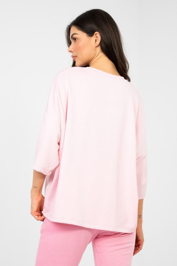 Pink Blouse in Women`s Blouses, Tunics with Spandex and Viscose