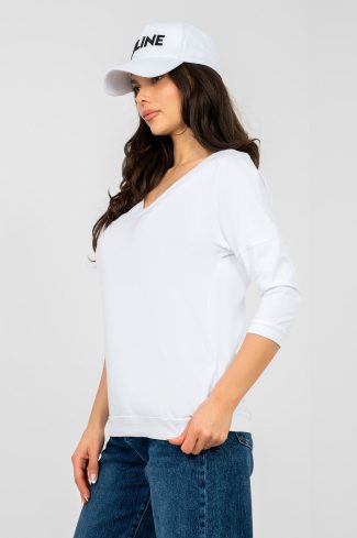 White Blouse in Women`s Blouses, Tunics with Cotton and Spandex
