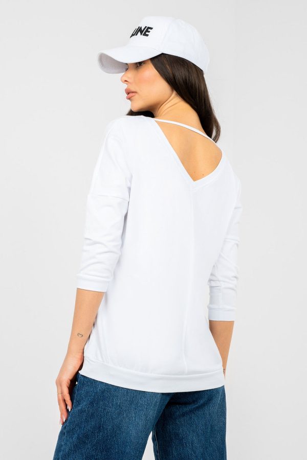 White Blouse in Women`s Blouses, Tunics with Cotton and Spandex