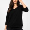 Black Blouse in Women`s Blouses, Tunics with Cotton and Spandex