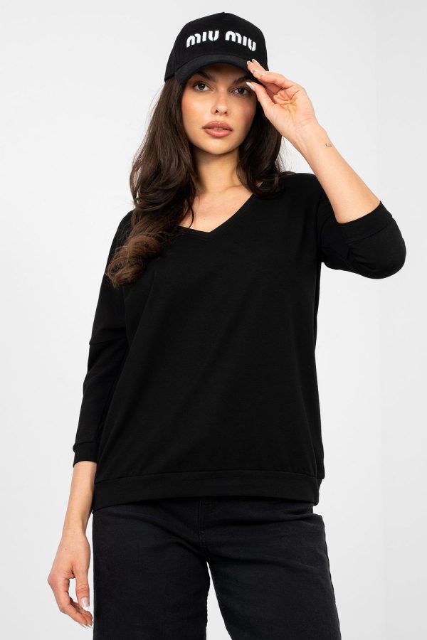 Black Blouse in Women`s Blouses, Tunics with Cotton and Spandex