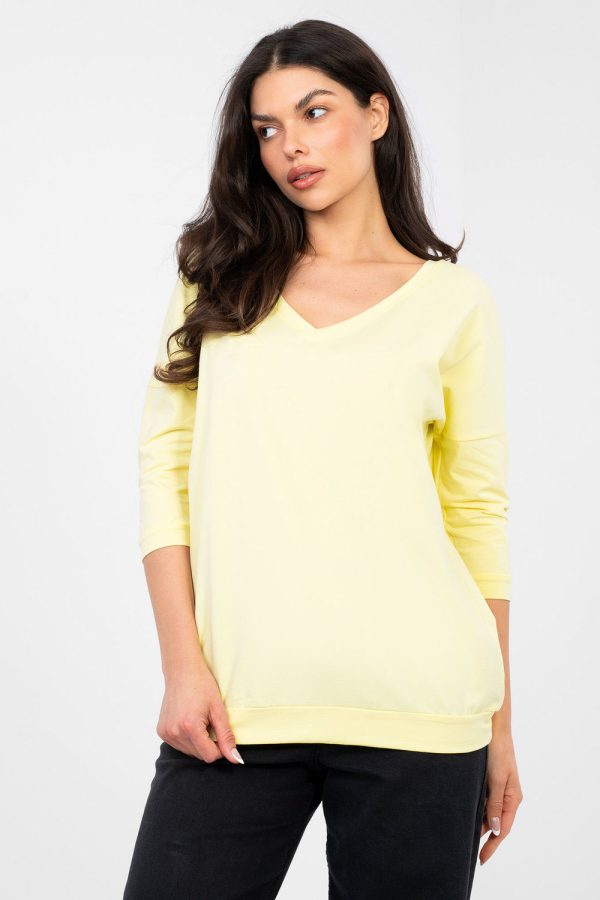 Yellow Blouse in Women`s Blouses, Tunics with Cotton and Spandex
