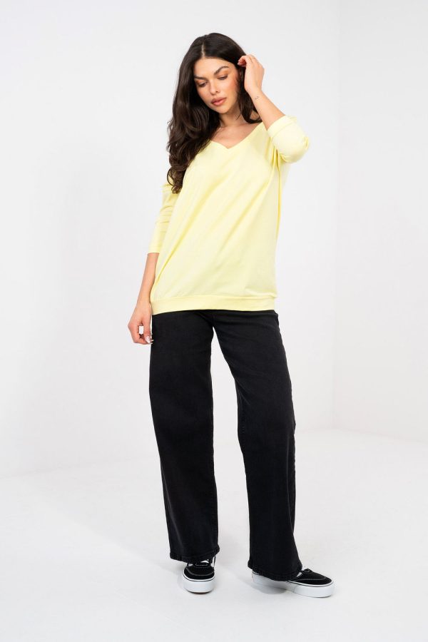 Yellow Blouse in Women`s Blouses, Tunics with Cotton and Spandex