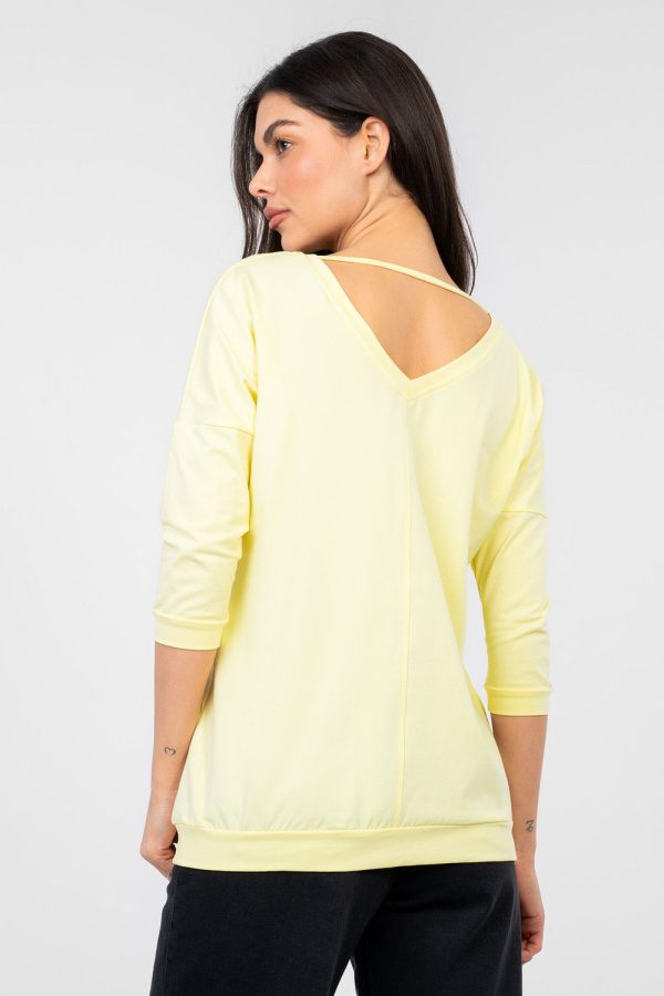 Yellow Blouse in Women`s Blouses, Tunics with Cotton and Spandex