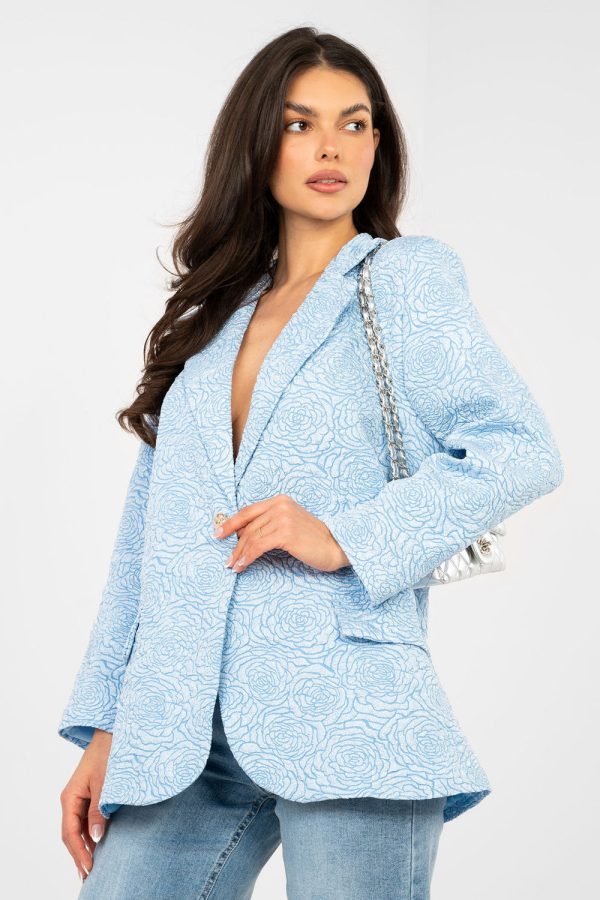 Blue Jacket in Jackets, Vests For Women with Polyester and Viscose