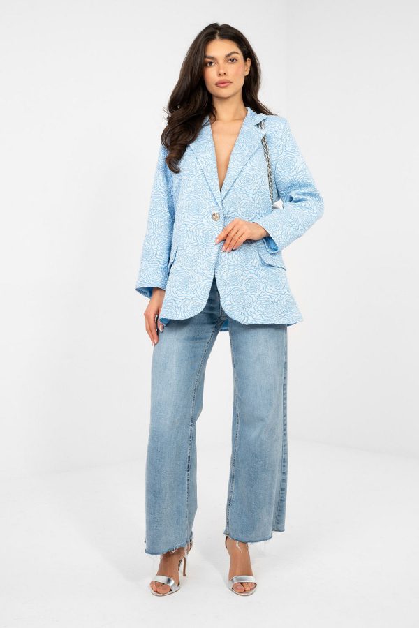 Blue Jacket in Jackets, Vests For Women with Polyester and Viscose