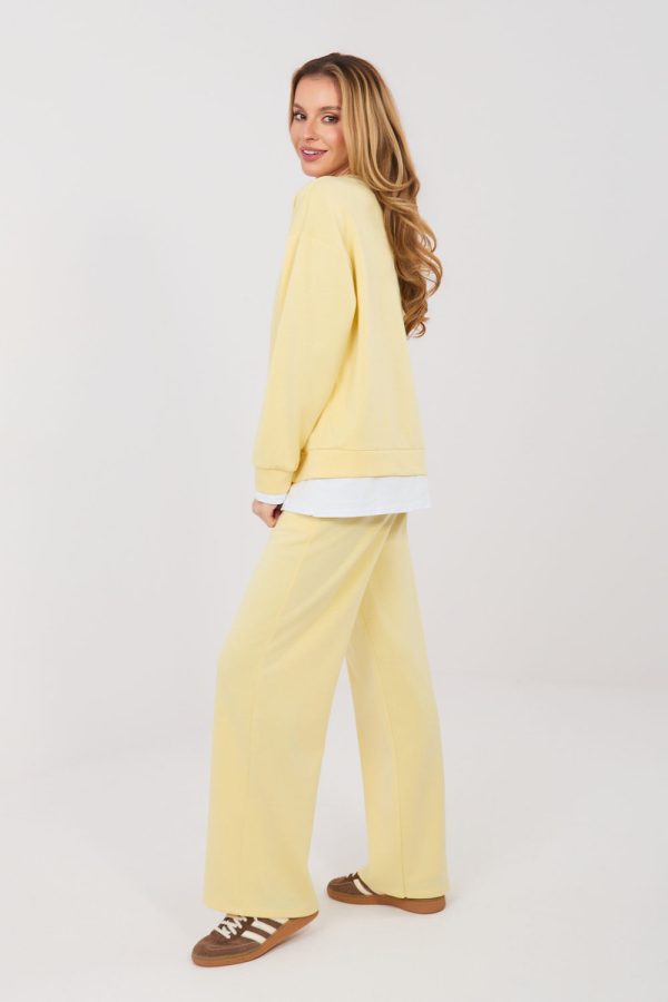 Yellow Set in Pants, Trousers, Shorts with Spandex, Polyester and Viscose