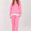 Pink Set in Pants, Trousers, Shorts with Spandex, Polyester and Viscose