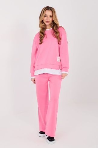 Pink Set in Pants, Trousers, Shorts with Spandex, Polyester and Viscose
