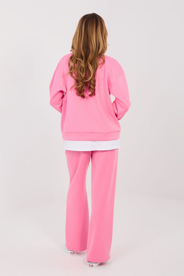 Pink Set in Pants, Trousers, Shorts with Spandex, Polyester and Viscose