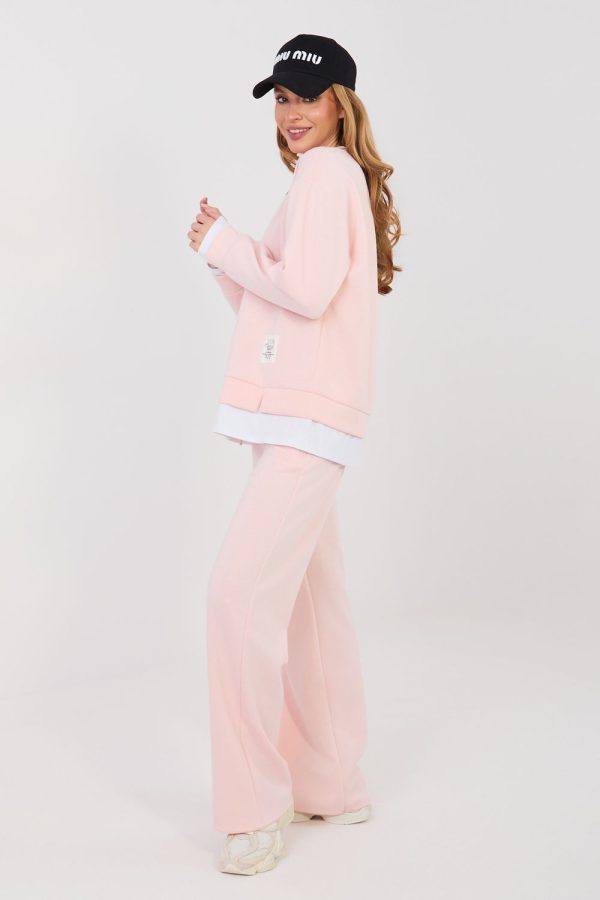 Pink Set in Pants, Trousers, Shorts with Spandex, Polyester and Viscose