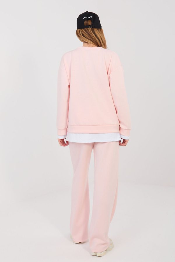 Pink Set in Pants, Trousers, Shorts with Spandex, Polyester and Viscose