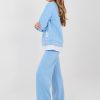 Blue Set in Pants, Trousers, Shorts with Spandex, Polyester and Viscose