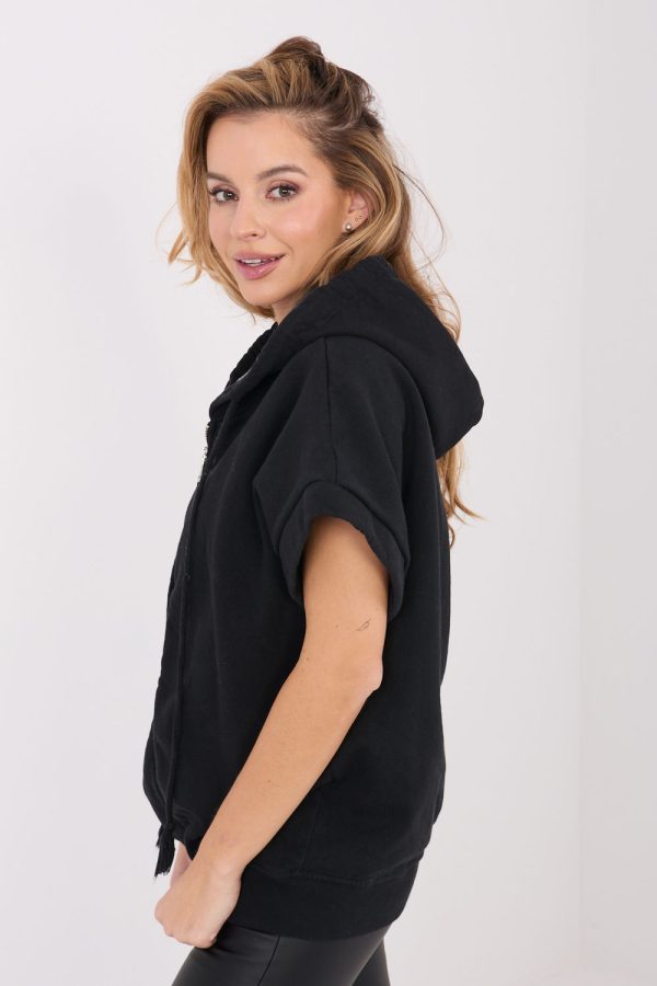 Black Sweatshirt in Sweatshirts For Women with Cotton and Spandex