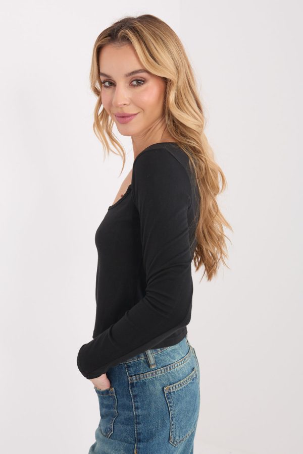 Black Blouse in Women`s Blouses, Tunics with Cotton