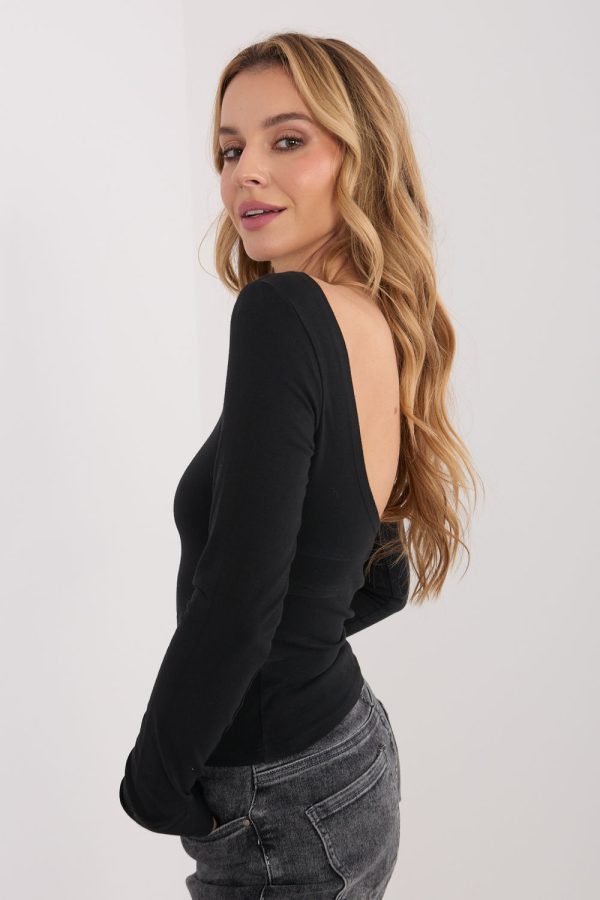 Black Blouse in Women`s Blouses, Tunics with Cotton