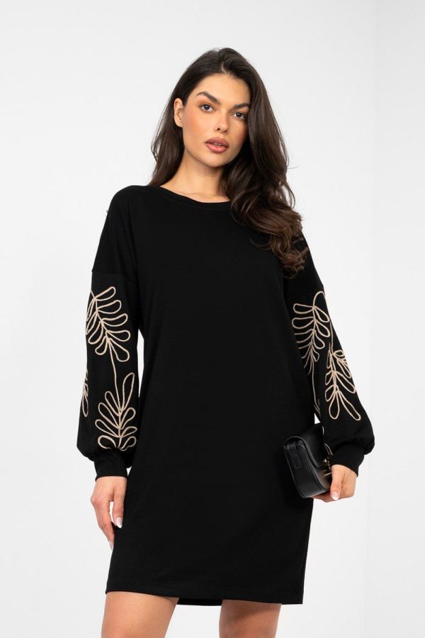 Black Daydress in Day Dresses with Spandex and Viscose