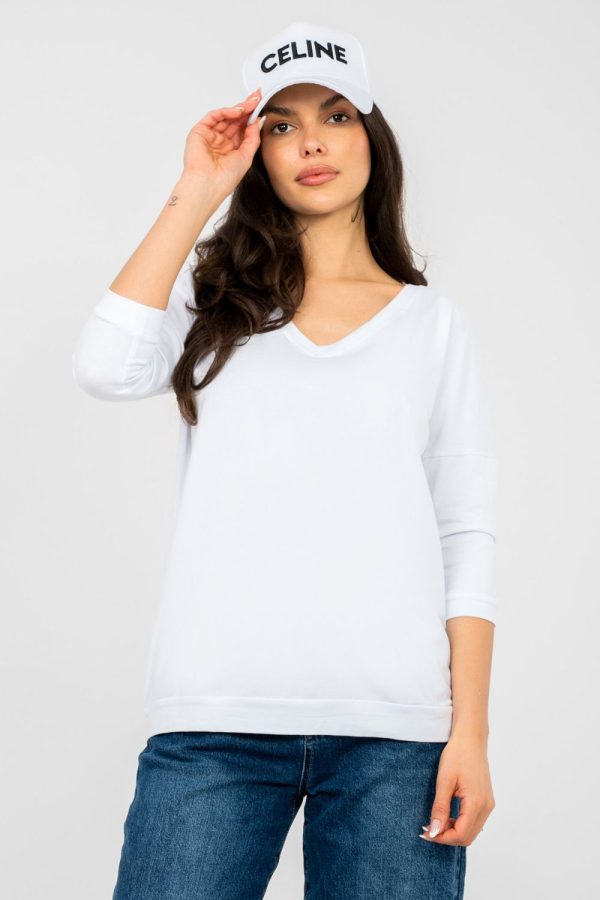 White Blouse in Women`s Blouses, Tunics with Cotton and Spandex