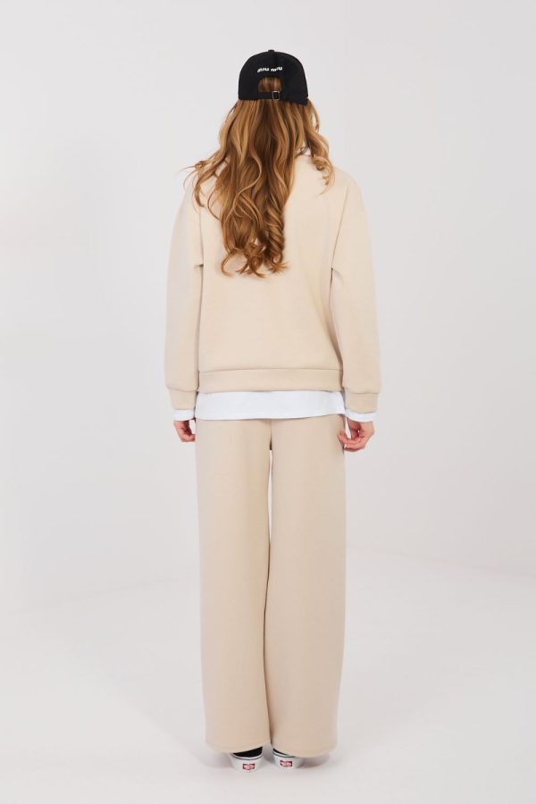 Beige Set in Pants, Trousers, Shorts with Spandex, Polyester and Viscose
