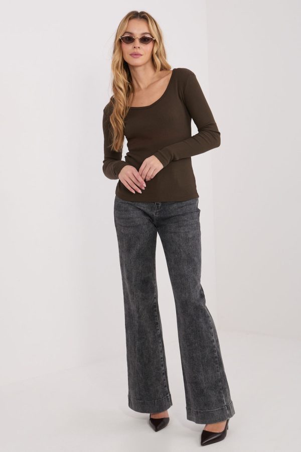 Brown Blouse in Women`s Blouses, Tunics with Cotton