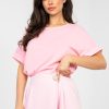 Pink Blouse in Women`s Blouses, Tunics with Cotton and Spandex