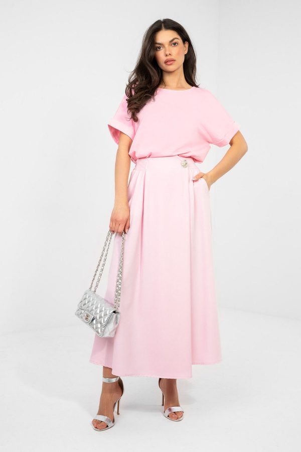 Pink Blouse in Women`s Blouses, Tunics with Cotton and Spandex