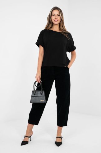 Black Blouse in Women`s Blouses, Tunics with Cotton and Spandex