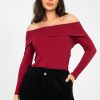 Red Blouse in Women`s Blouses, Tunics with Cotton and Spandex