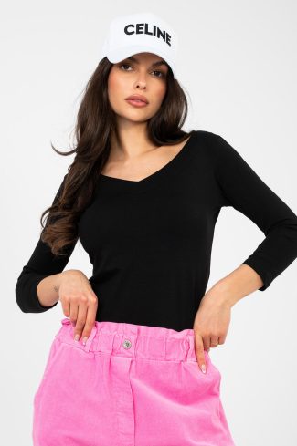 Black Blouse in Women`s Blouses, Tunics with Cotton and Spandex