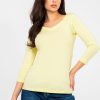 Yellow Blouse in Women`s Blouses, Tunics with Cotton and Spandex