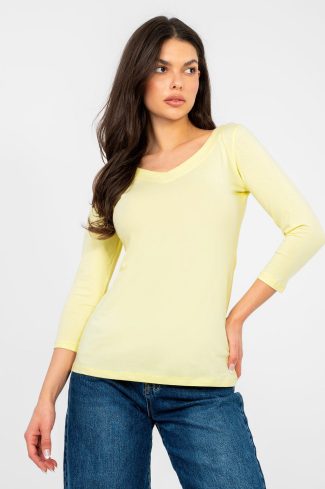 Yellow Blouse in Women`s Blouses, Tunics with Cotton and Spandex