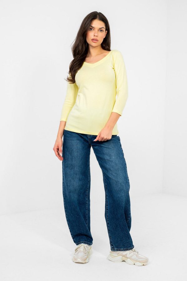 Yellow Blouse in Women`s Blouses, Tunics with Cotton and Spandex