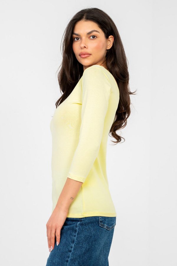 Yellow Blouse in Women`s Blouses, Tunics with Cotton and Spandex