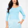 Blue Blouse in Women`s Blouses, Tunics with Cotton and Spandex