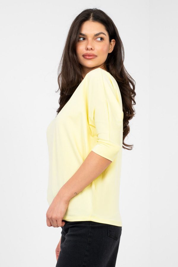 Yellow Blouse in Women`s Blouses, Tunics with Cotton and Spandex