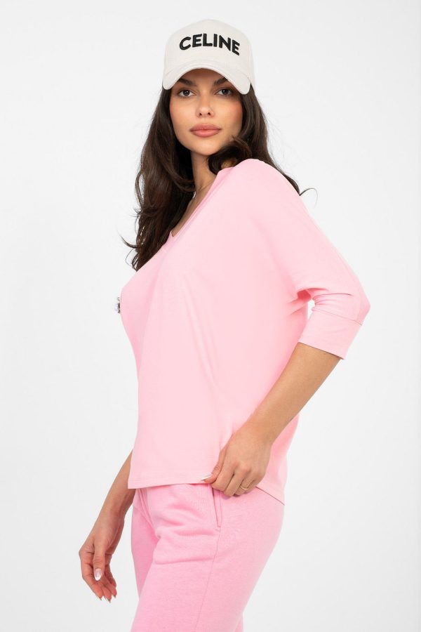 Pink Blouse in Women`s Blouses, Tunics with Cotton and Spandex