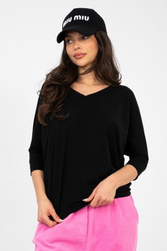 Black Blouse in Women`s Blouses, Tunics with Cotton and Spandex